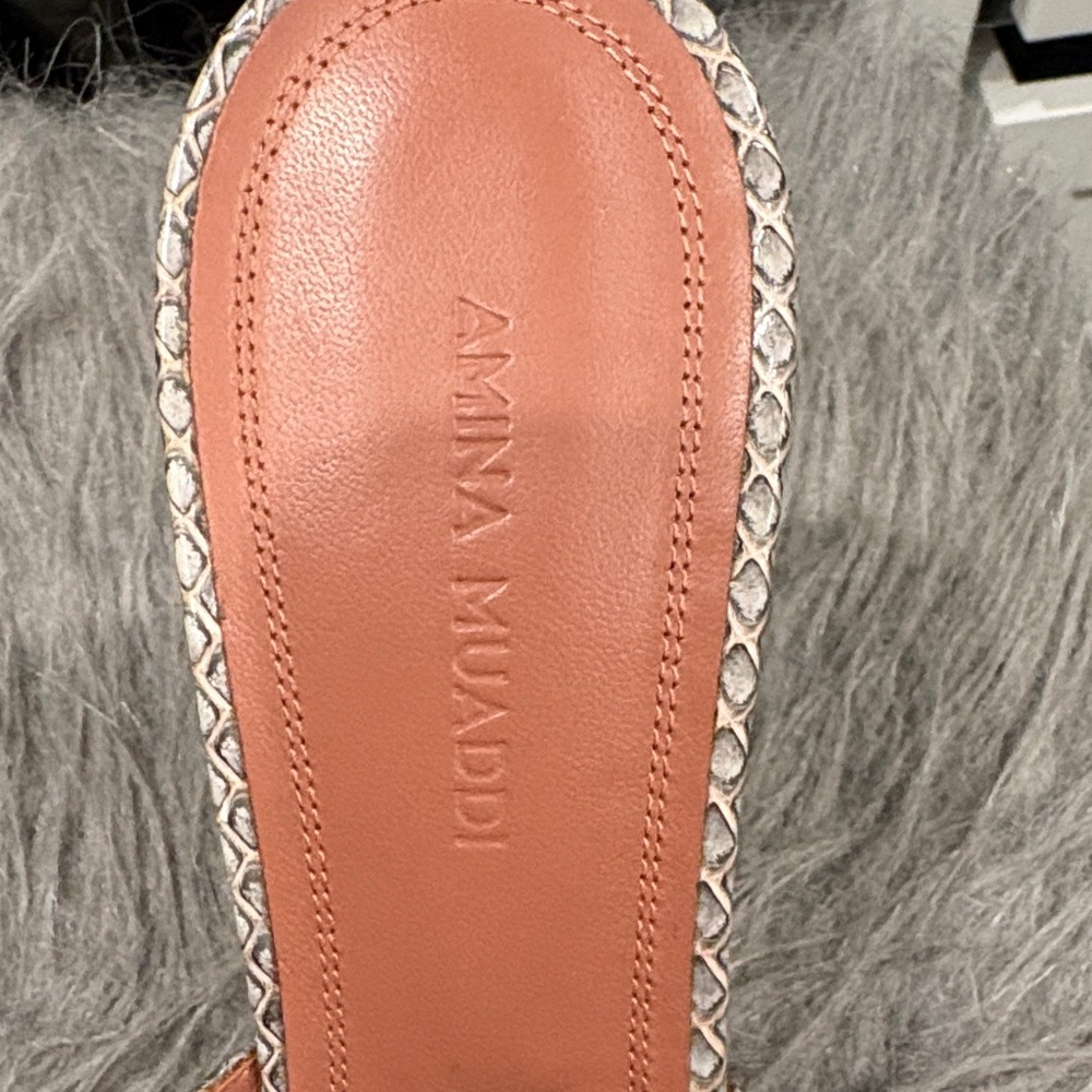 Snakeskin Amina Muaddi Patterned Women's Shoes - Picture 2 of 5